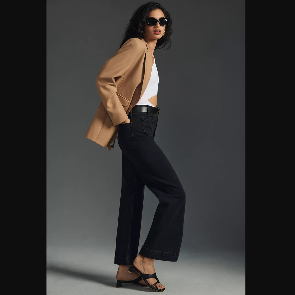 NWT Pilcro The Skipper Wide-Leg High-Rise Black Jeans - Size 30 Waist